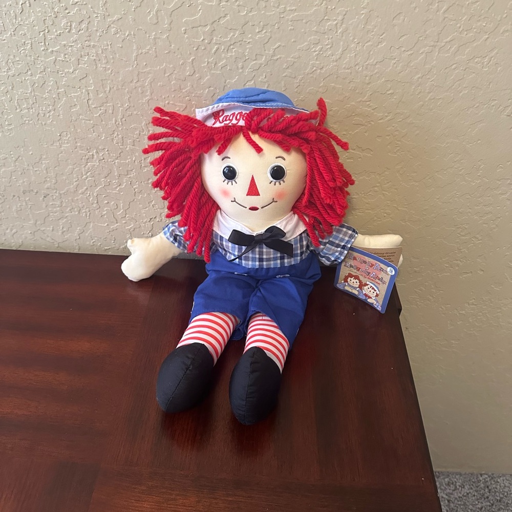Raggedy Ann Doll with Red Hair and Blue Outfit